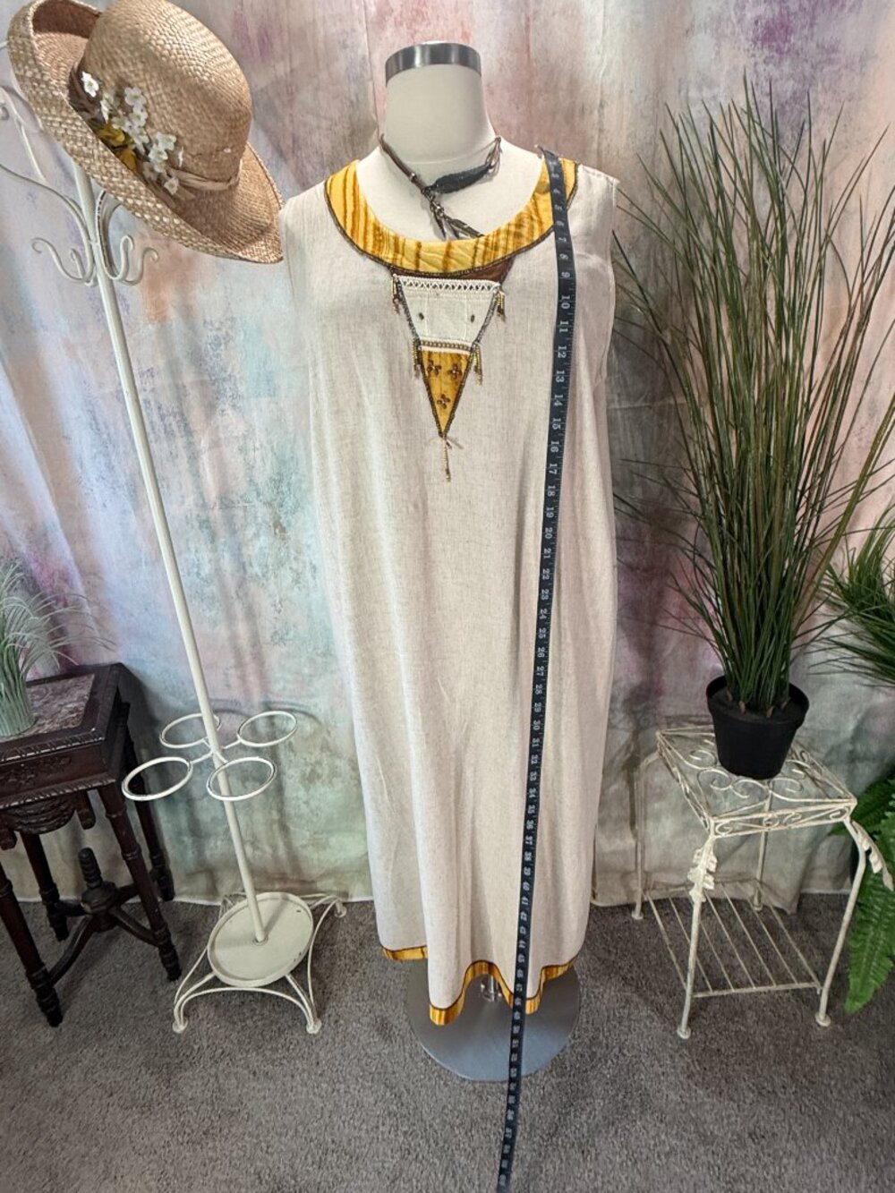 📌Freestyle Two-Piece Linen-Cotton Sleeveless Dress & Matching Coat - Picture 10 of 15